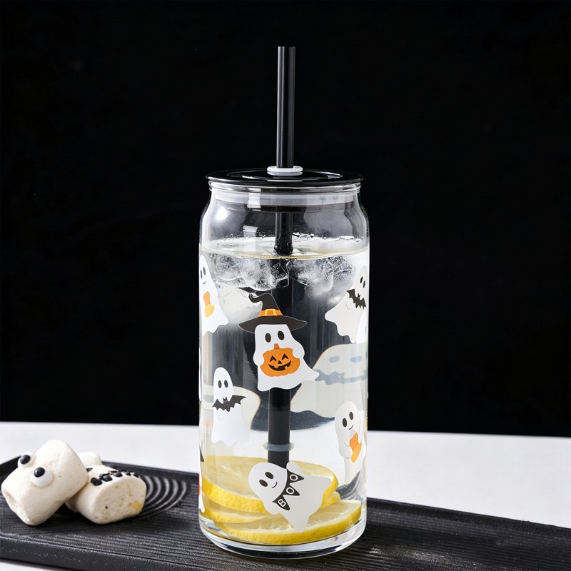 Halloween Ghost 20oz Glass Can Sipper - 2 Pack