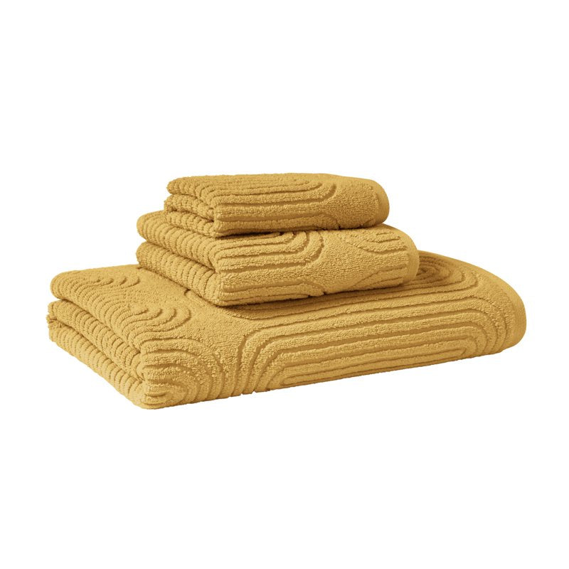 Textured Bath Towel - 100% Cotton, Amber Yellow, 56x30 Inches, Drew Barrymore