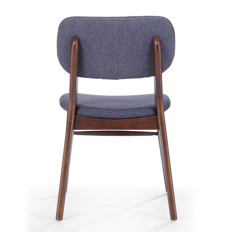 Mid-Century Charcoal Fabric and Oak Walnut Dining Set - Seats 4