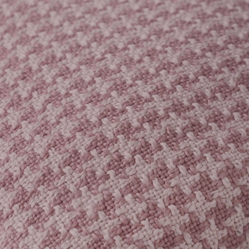Pink Decorative Throw Pillow 22x22 with Houndstooth Pattern & Tassels - Drew Barrymore