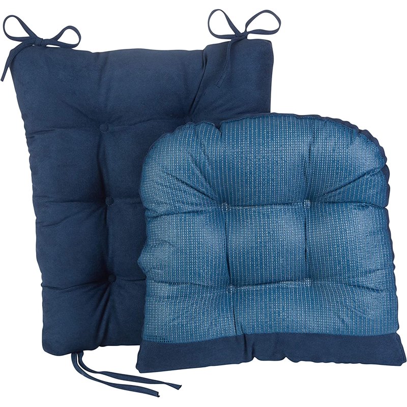 Non-Slip Rocking Chair Cushion Set - Indigo Upholstery Fabric
