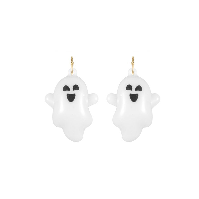 Light-Up Ghost Halloween Earrings - Spooky Festive Jewelry, 1 Pair