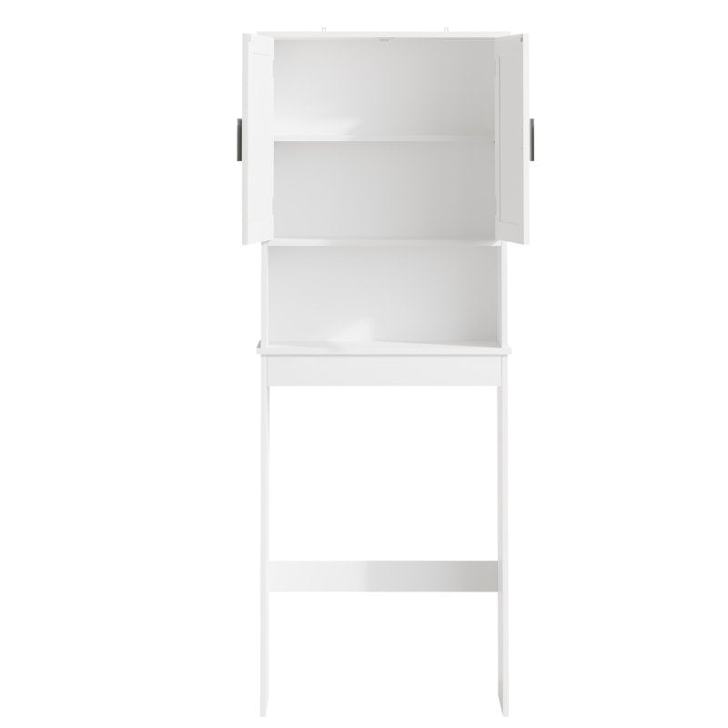 Over The Toilet Storage Cabinet with Adjustable Shelf - White Bathroom Organizer