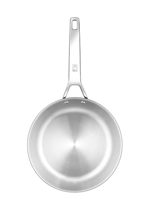 BRA COOKWARE Signature Deep Frying Pan | 11 inches Professional High Skillet | Stainless Steel Deep Frying Pan | All Stovetop Compatible | PFOA Free | w/o Non-Stick Coating | Polished Finish