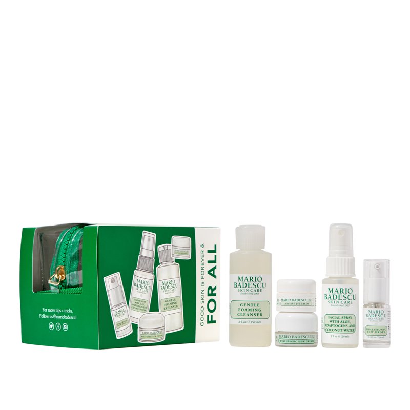 Dewy Skin Care 6-Piece Set: Hydrating Cleanser, Serum, Eye Cream & Mist