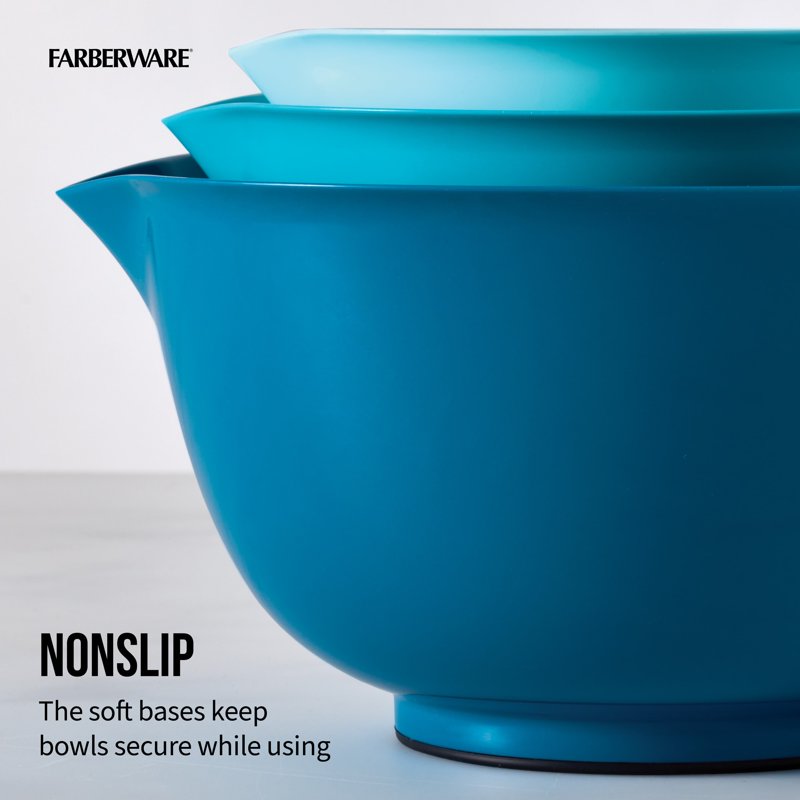 Mixing Bowl Set of 3 with Non-Slip Base - Green