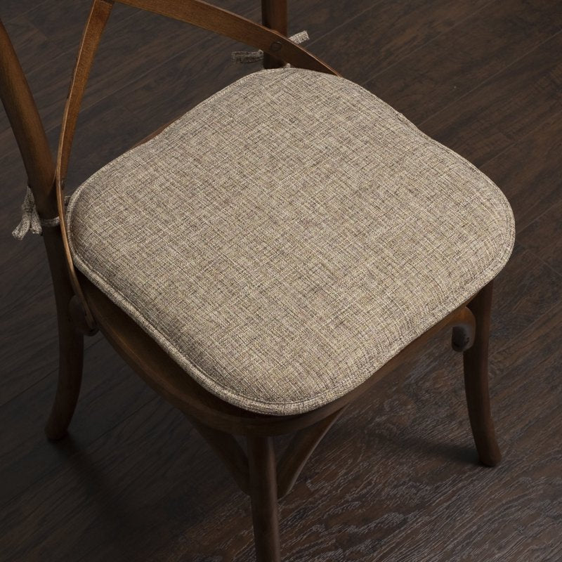 Memory Foam Non-Slip Chair Cushion Pad with Ties - 2 Pack, Brown Multi
