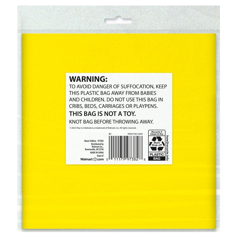 Yellow Rectangular Plastic Table Cover - 54" x 108" - Single
