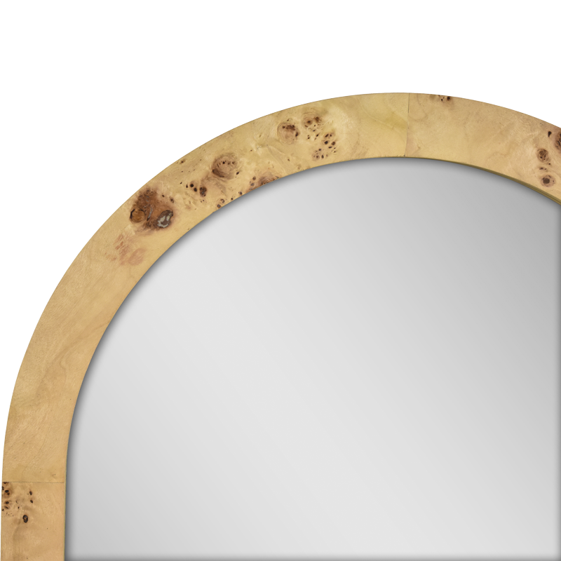 22-Inch Burlwood Arched Vanity Mirror for Bathroom & Bedroom