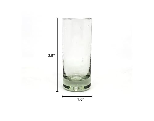MexHandcraft Clear 2 oz Tequila Shot Glasses (set of 6), Recycled Glass, Lead-free, Toxin-Free (Shot)