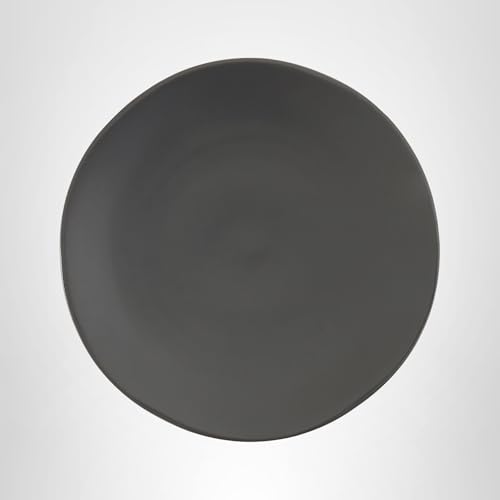 Fortessa Vitraluxe Dinnerware Heirloom Matte Finish Show Plate 12-Inch, Charcoal, Set of 4