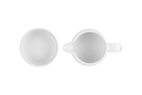 Le Creuset Mon Coeur Collection Stoneware Signature Cream And Sugar Set, White with Hearts