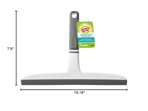 Scotch-Brite, All-Purpose 10 Inch Dual Blade Streak-Free Squeegee, Safe on Mirrors, Glass Shower Doors, Windows, Sinks and More