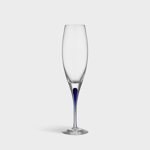 Orrefors Intermezzo Blue 7 Ounce Champagne Flute