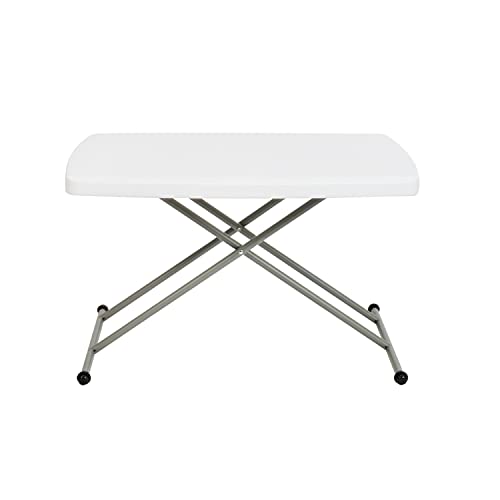 Flash Furniture Elon Folding Table - Granite White - Height Adjustable - 30 Inch - TV Tray - Commercial Grade Laptop Table