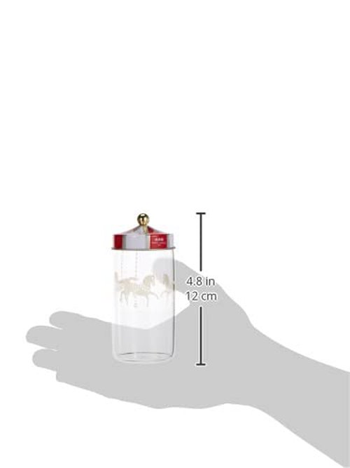 Circus, Set of two spice jars in silk-screen glass with hermetic lid in tinplate.