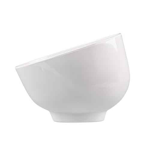 Restaurantware Voga 101 Ounce Angled Bowls 2 Slant Cut Serving Bowls - Top Rack Dishwashable Premium White Melamine Salad Bowls Serve Hot And Cold Foods For Parties Or Events