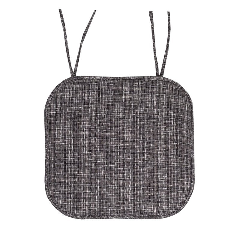 Memory Foam Non-Slip Chair Cushion Pad with Ties - 2 Pack, Gray Black