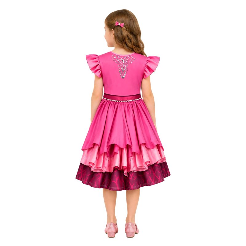 Pink Princess Layered Ruffle Cosplay Costume Dress - 11-12Y Girl Variation