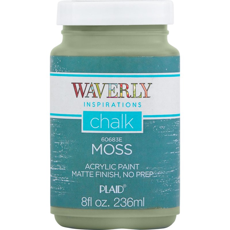 (3 Pack) Waverly Inspirations Chalk Paint - Ultra Matte, Moss, 8 fl oz - Home Decor & Furniture