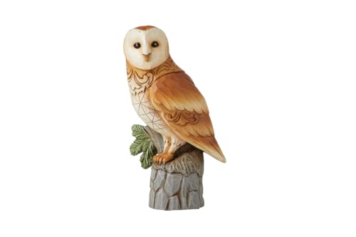 Enesco Jim Shore Heartwood Creek Barn Owl Bird Figurine, 6 Inch, Multicolor