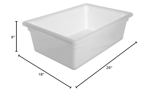 Carlisle FoodService Products Storplus Food Storage Container with Stackable Design for Catering, Buffets, Restaurants, Polyethylene (Pe), 12.5 Gallon, White