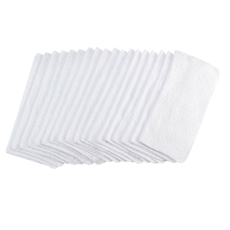 (2 Pack) Mainstays White Washcloths - 18 11x11 Cotton Face & Body Cloths with Quick-Dry