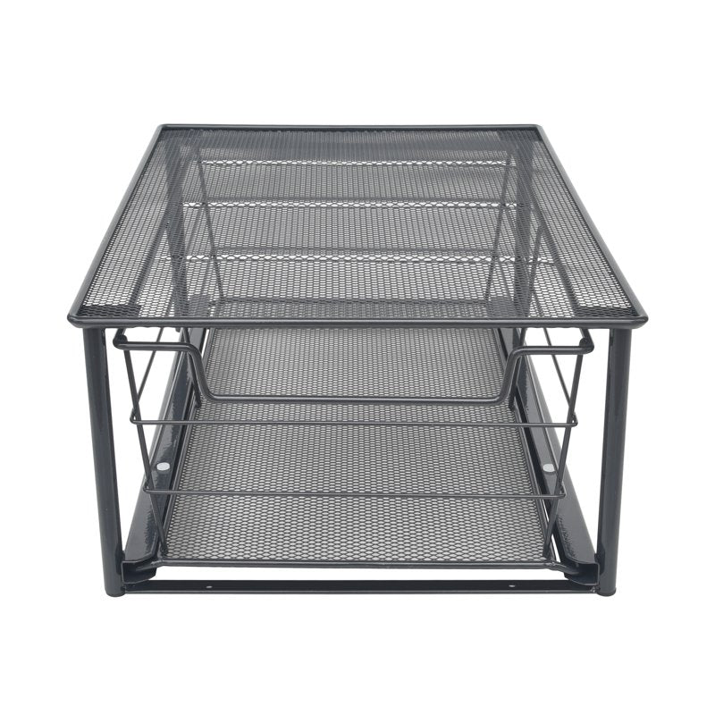 Small Stackable Drawer Organizer with Slide-Out Storage - Black, 10x15x5.5 in - Single S
