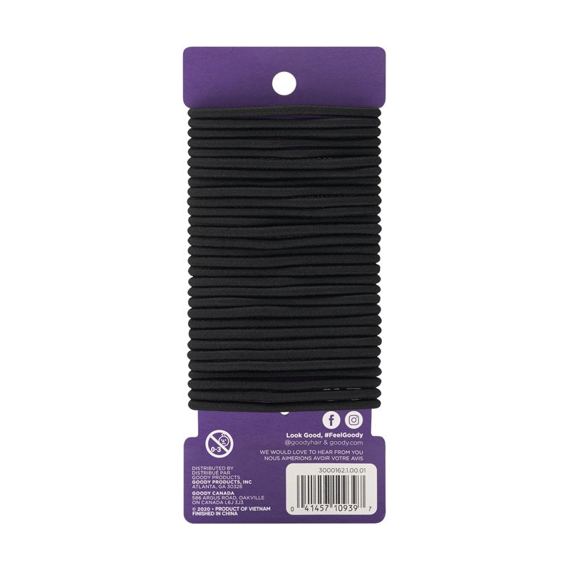 No Metal Black Braided Hair Ties - Ouchless, Strong Hold, 30 Count
