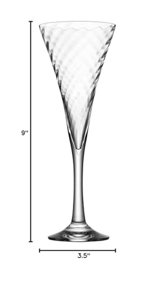 Orrefors Helena 8.5 oz. Flute/Champagne Stems, 9" H, Set of 4