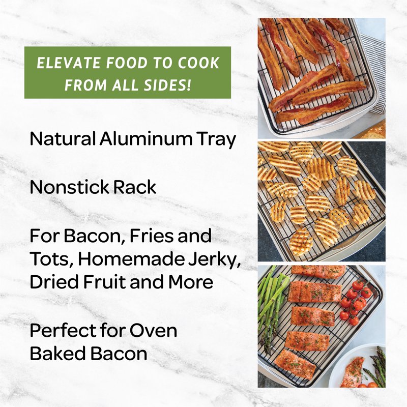 Oven Bacon Pan with Nesting Rack - 12.7" x 17.4"