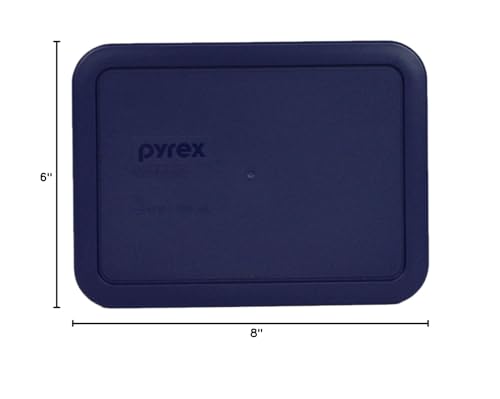 Pyrex 7210-PC 3-Cup Blue Food Storage Replacement Lid (3-Pack) - Made in USA