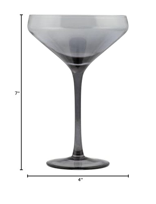 Karma Gifts, Mid Century Martini Coupe Gray Ombre, Set Of Four