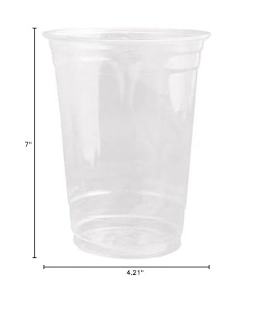 DHG PROFESSIONAL 32oz Crystal Clear PET Plastic Cups, Disposable Cold Cups (Case of 500) (32oz)