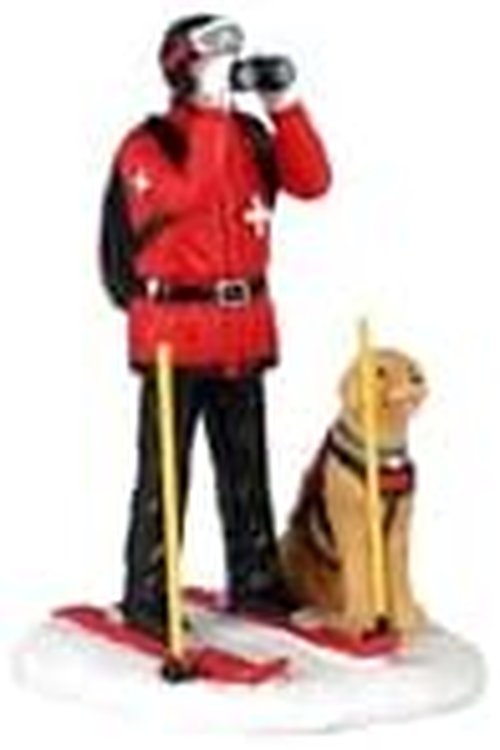 Lemax Ski Patrol Figurine - Christmas Decor - Red & White Ski Team | Holiday Collectible