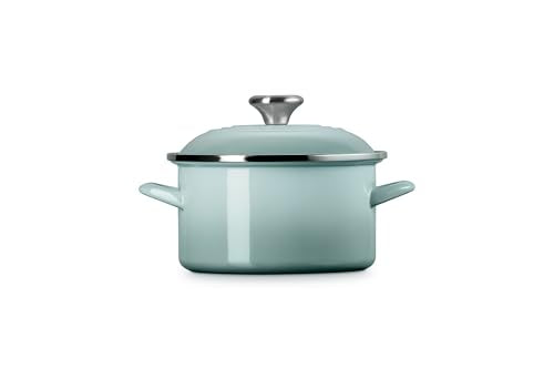 Le Creuset Enamel on Steel Traditional Petite Stockpot, 3.8qt., Sea Salt