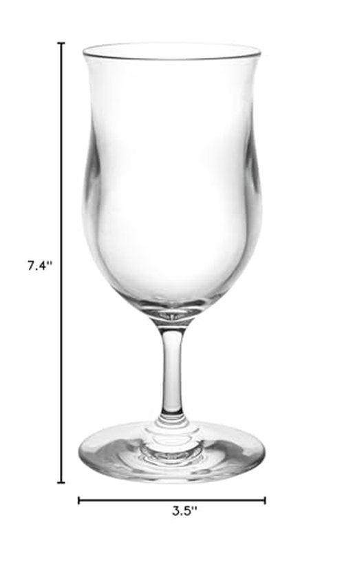 Restaurantware-Bev Tek 13 Ounce Pina Colada Glasses, 6 Heavy-Duty Poco Grande Glasses - Dishwashable, Shatterproof, Clear Polycarbonate Beverage Glasses, For All Kinds Of Beverages