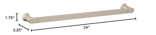 Moen Genta LX Modern Single Kitchen or Bathroom Towel Bar, 24-Inch, Brushed Nickel, BH3824BN
