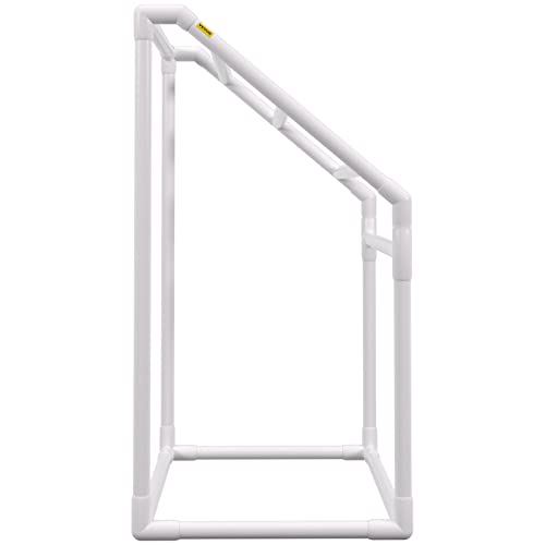 VEVOR Pool Towel Rack, 5 Bar, White, Freestanding Outdoor PVC Trapedozal Poolside Storage Organizer, Include 8 Towel Clips, Mesh Bag, Hook, Also Stores Floats and Paddles, for Beach, Swimming Pool