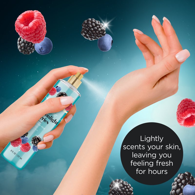 Moonlight Berries Fragrance Body Mist - Long-Lasting Fruit & Musk Scent, 8 oz