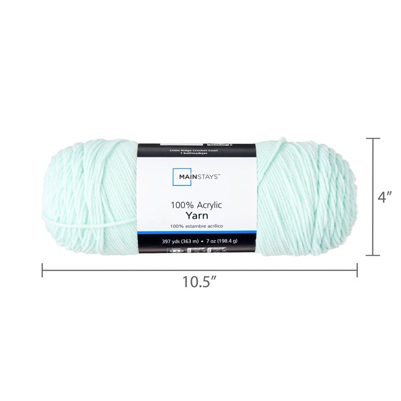 Medium Acrylic Yarn - Aqua Inlet, 7oz, Soft Durable Craft Yarn for Knitting & Crocheting