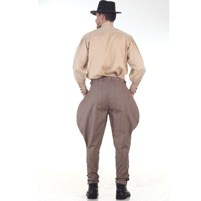 Men's Steampunk Victorian Jodhpur Costume Pants - Brown, 2XL