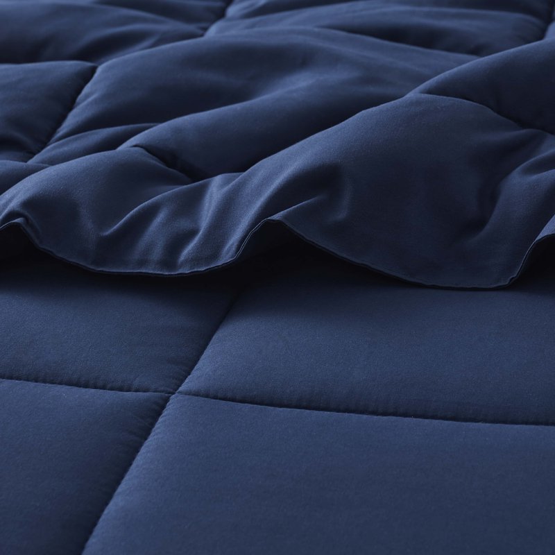 LammaLoe Cal King Comforter - Quilted Down Alternative All-Season Duvet Navy - Corner Tabs