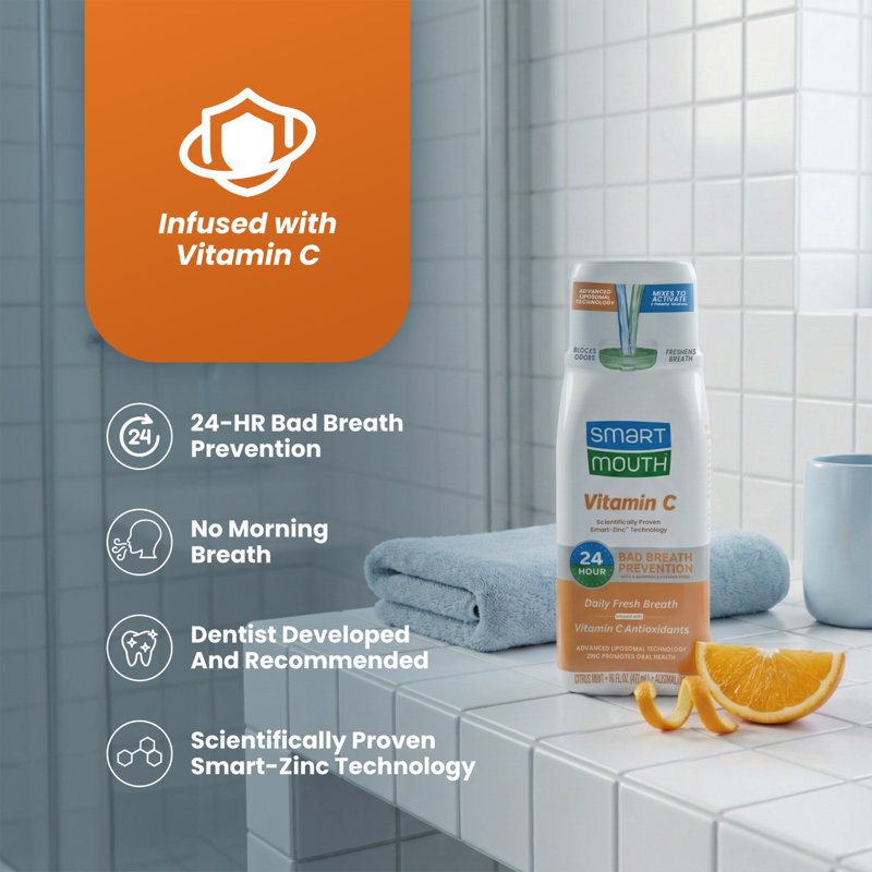 Liposomal Vitamin C Mouthwash, Zinc Activated Oral Rinse, 16 fl oz