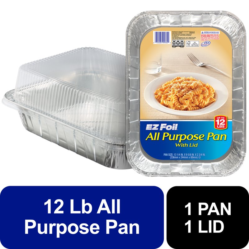 12 LB Roaster Disposable Aluminum Pan with Lid - 3 Pack