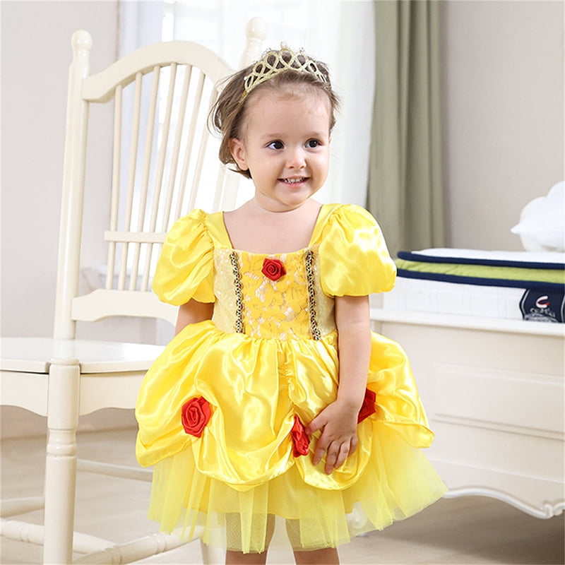 Infant Baby Girl Princess Dress Toddler Yellow Ball Gown for Birthday Halloween Christmas - Variation of THIS listing