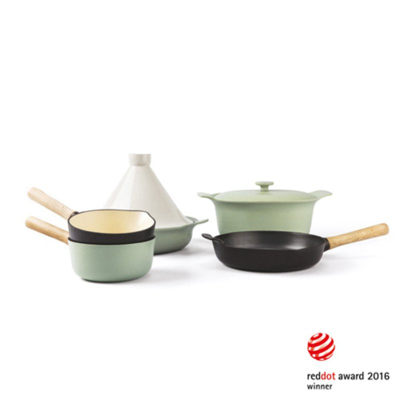 10.25" Cast Iron Fry Pan - 2.6 Quart, Green Enamel Coating