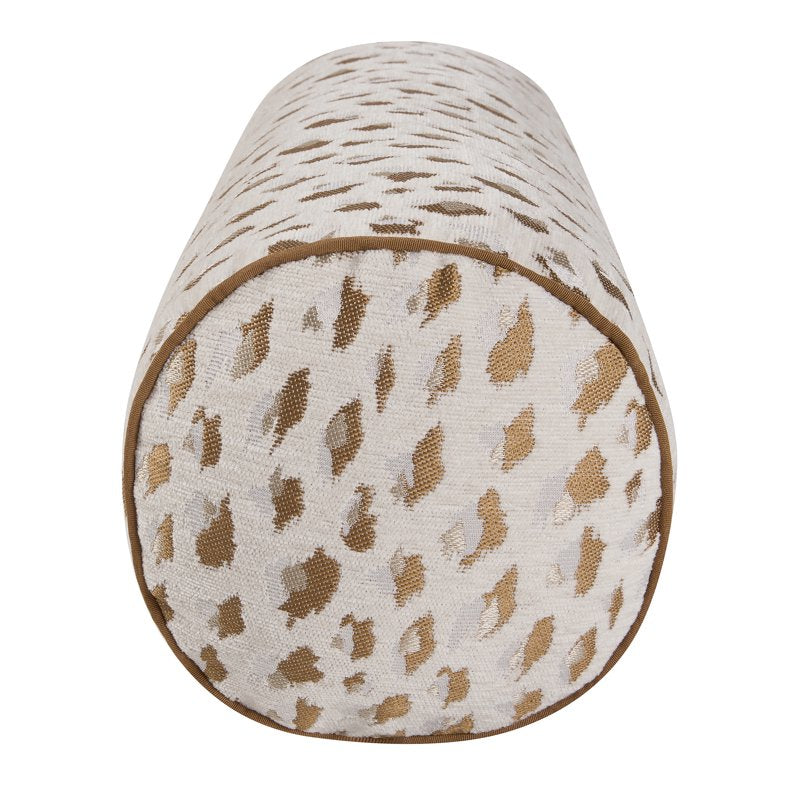 Home Decor Collection 8x36 Tan Woven Leopard Bolster Pillow - Decorative Accent