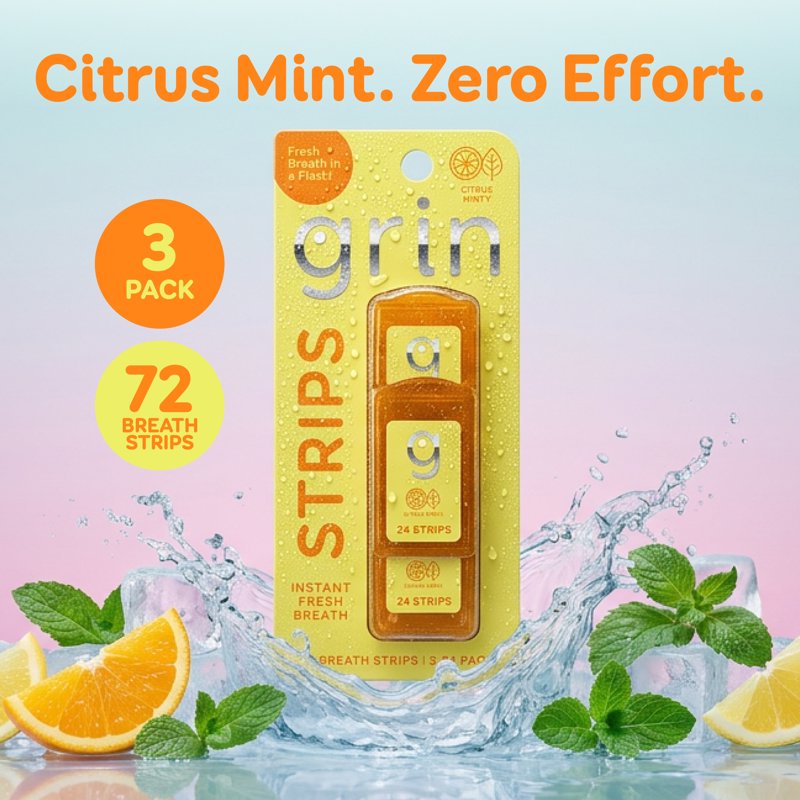 Citrus Mint Breath Strips - 72 Sugar-Free Dissolvable Strips
