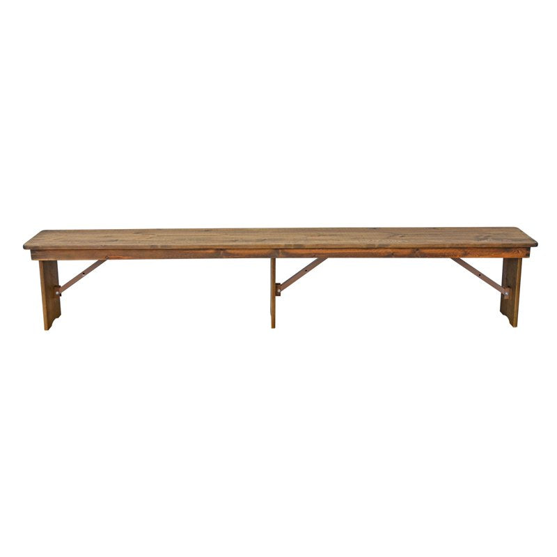Rustic Farmhouse Pine Wood Folding Bench - 96x12 Inch